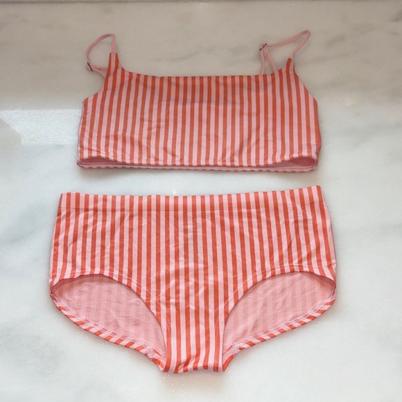 Anthropologie Other - Anthropologie Coral & Pink Striped Two-Piece Panty Set
